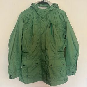 Eddie Bauer Green Waterproof Rain Jacket Windbreaker Women’s Size Large